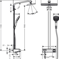 HansGrohe RainDance Tuš set Select E 360 1F ST bela/hrom 27288400