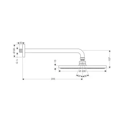 HansGrohe Tuš ruža Raindance S300 Air 1F sa izlivom 39cm 27493000