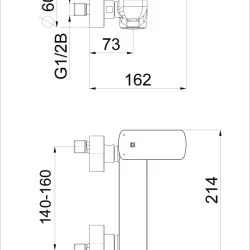 Herz Elit Black E40B za tuš kadu UH00485B