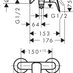 HansGrohe Logis za tuš kadu 71600000