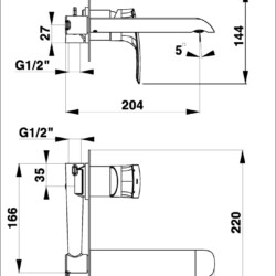Herz Elit Black E80B ugradna za lavabo UH00080B