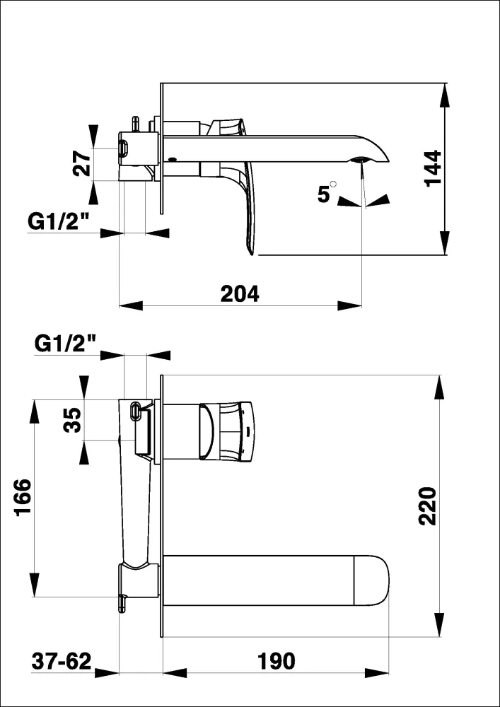 Herz Elit Black E80B ugradna za lavabo UH00080B