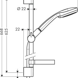 HansGrohe Klizna šipka set Croma 100 4F 65 cm 27772000