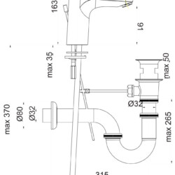 Herz Infinity I12 za lavabo sa sifonom i ek ventilima UH00011