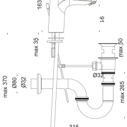Herz Infinity I12 za lavabo sa sifonom i ek ventilima UH00011