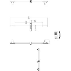 Herz Klizna šipka set A50B ABS Black UH12464B