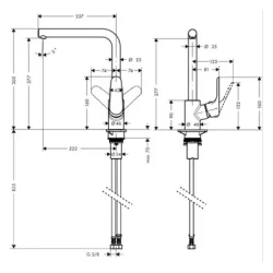HansGrohe Focus za sudoperu  "L" lula 280 obrtna 31817000