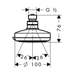 HansGrohe Tuš ruža CromaE100 4F 27441000