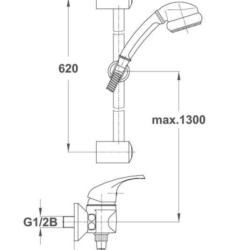 Herz Simpaty S39 za tuš kadu sa kliznom šipkom UH00482