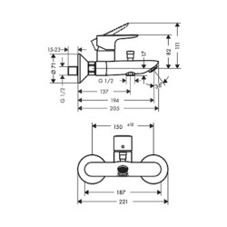 HansGrohe Talis E za kadu 71740000