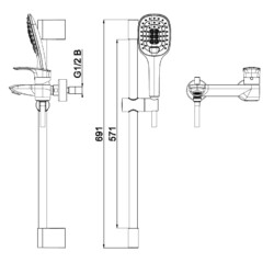 Herz Elit E30 za kadu sa kliznom šipkom UH00375