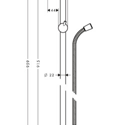 HansGrohe Klizna šipka Crometta 90cm + tus crevo Metaflex 27614000