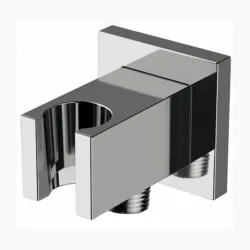 Remer uglić cetvrtasti za tuš crevo sa držacem tuš ručice crni 1/2" 337QNO