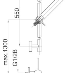 Herz Fresh F40 za tuš kadu sa kliznom šipkom UH00435