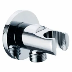 Remer uglić okrugli za tuš crevo sa držacem tuš ručice crni 1/2" 337MNO
