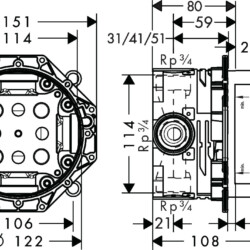 HansGrohe Ugradno telo IBOX univerzalno 1800180
