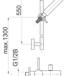 Herz Fresh F30 za kadu sa kliznom šipkom UH00335