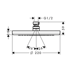 HansGrohe Tuš ruža Croma 220 1F 26464000