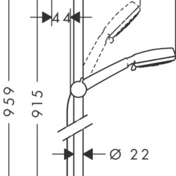 HansGrohe Klizna šipka set Crometta 100 4F 90cm tuš ručica bela 26657400