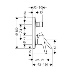 HansGrohe Talis S maska za tuš sa prebacivačem 72405000