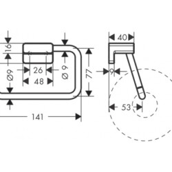HansGrohe Držač za toalet papir crni mat 41771670