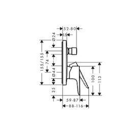 HansGrohe Talis E maska za tuš sa prebacivačem 71745000
