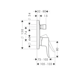 HansGrohe Metris maska sa prebacivačem 31493000