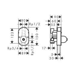 HansGrohe My Cube maska za tuš sa prebacivačem 71245000