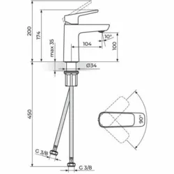 Rosan Stolz-Black baterija za lavabo 130101B