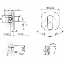 Rosan Stolz Uzidna baterija sa ručim tušem 131105