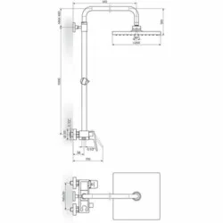 Rosan Stolz-Black baterija za tuš kadu sa usponskim tušem 250*250mm 137252B