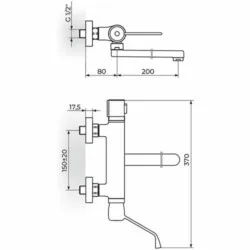 Rosan Stolz-Thermo Termostatska zidna baterija sa izlivom 200mm - lekarska 1T32L20