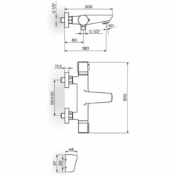 Rosan Stolz-Thermo Termostatska baterija za kadu sa ručnim tušem 1T33101