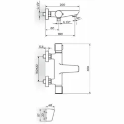 Rosan Stolz-Thermo Termostatska baterija za kadu sa ručnim tušem 1T33101