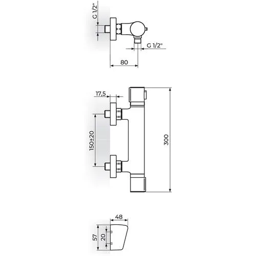 Rosan Stolz-Thermo Termostatska baterija za tuš sa ručnim tušem 1T37101
