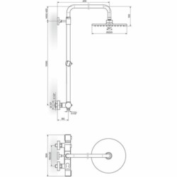 Rosan Stolz-Thermo Termostatska baterija sa usponskim tušem 220mm 1T37251