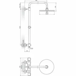 Rosan Stolz-Thermo Termostatska baterija sa usponskim tušem 220mm 1T37251