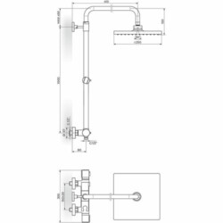 Rosan Stolz-Thermo Termostatska baterija sa usponskim tušem 250*250mm 1T37252