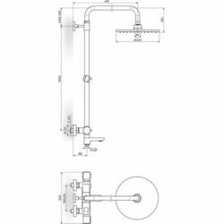 Rosan Stolz-Thermo Termostatska baterija sa usponskim tušem 220mm i izlivom 1T37351