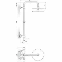 Rosan Stolz-Thermo Termostatska baterija sa usponskim tušem 220mm i izlivom 1T37351