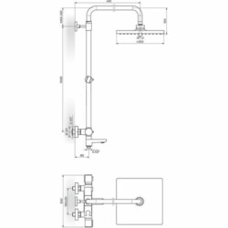 Rosan Stolz-Thermo Termostatska baterija sa usponskim tušem 250*250mm i izlivom 1T37352