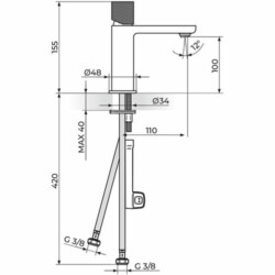 Rosan S.2 Black-Gold baterija za lavabo 230101BG