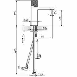 Rosan S.2 Black-Gold baterija za lavabo 230101BG