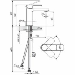 Rosan S.2 Gold baterija za lavabo 230101G