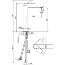Rosan S.2 baterija za lavabo L 230109