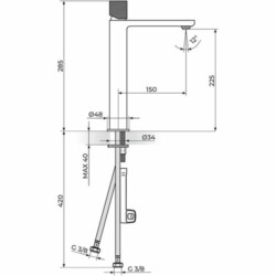 Rosan S.2 Black-Gold baterija za lavabo L 230109BG