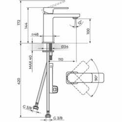 Rosan S.2 baterija za lavabo 230201