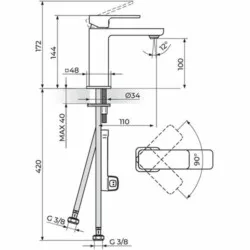 Rosan S.2 baterija za lavabo 230201