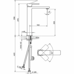 Rosan S.2 baterija za lavabo L 230209