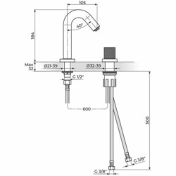 Rosan S.2 baterija podgradna za lavabo - jednoručna 230401